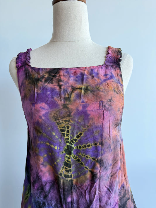 Tie Dye Wide Leg Overalls