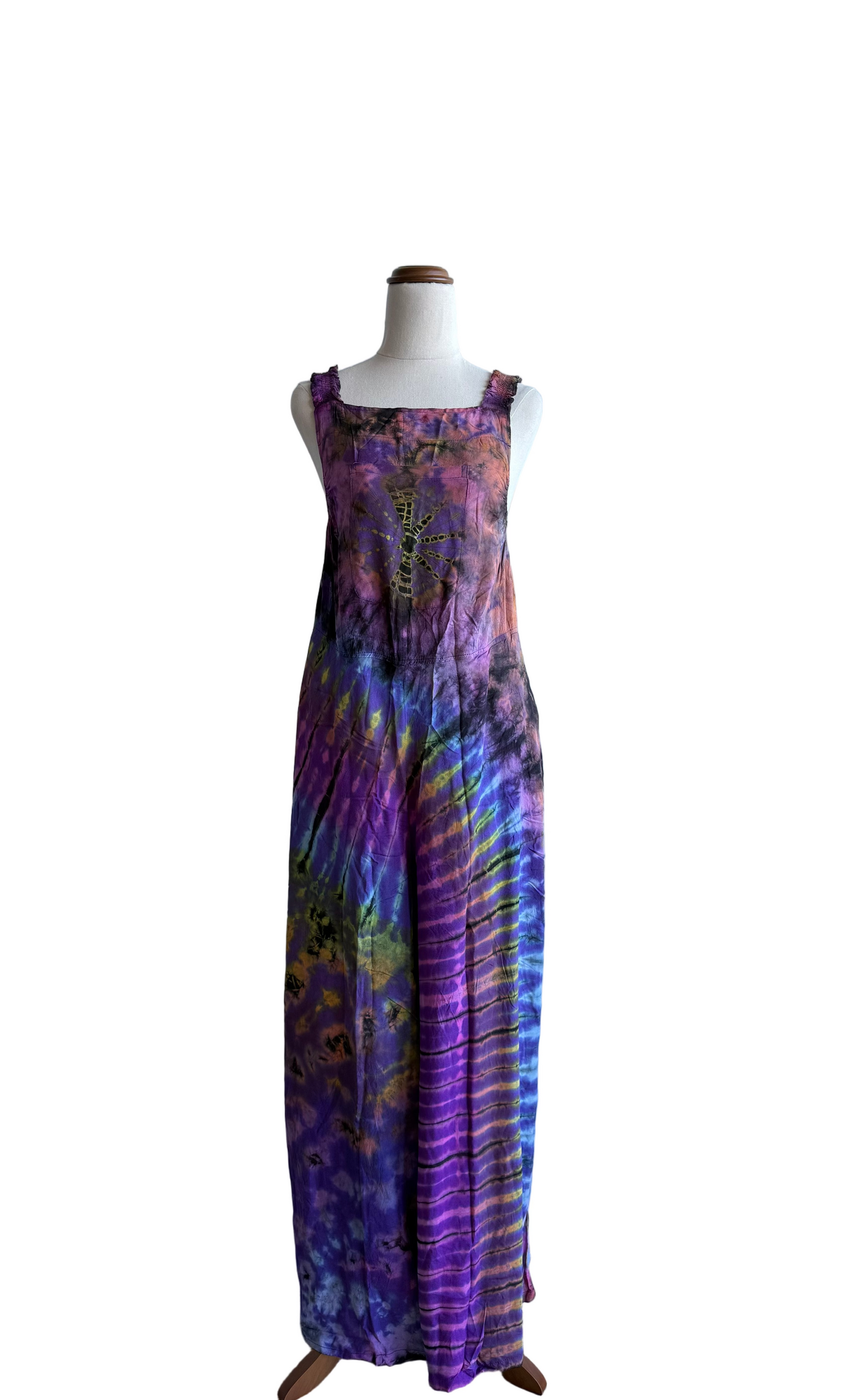 Tie Dye Wide Leg Overalls