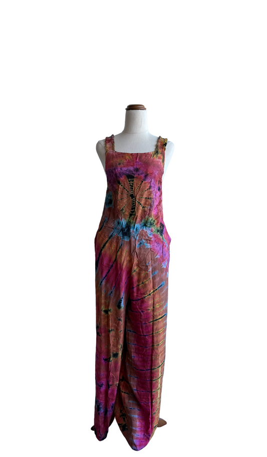 Tie Dye Wide Leg Overalls