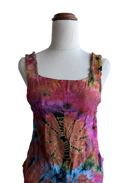 Tie Dye Wide Leg Overalls